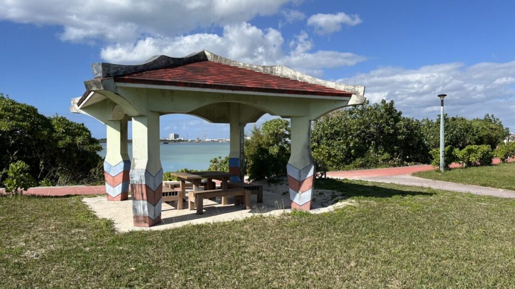 オーシャンビューの休憩所