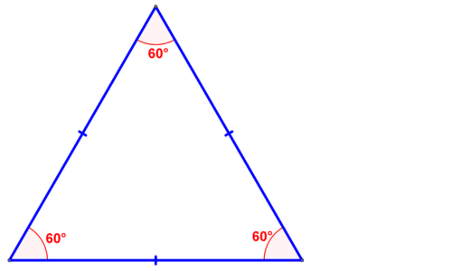 3つの角がすべて60°である正三角形