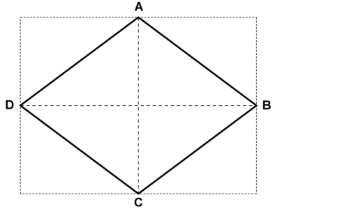 ひし形と、その4つの頂点に接する長方形