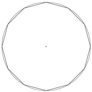 円の内側に内接する正12角形の図