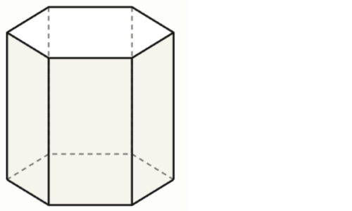 底面が六角形の六角柱の見取図
